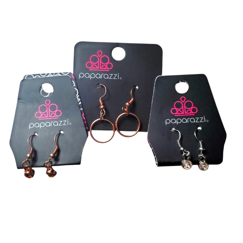 Paparazzi Gold, Silver And Rose Gold Dangle Earrings